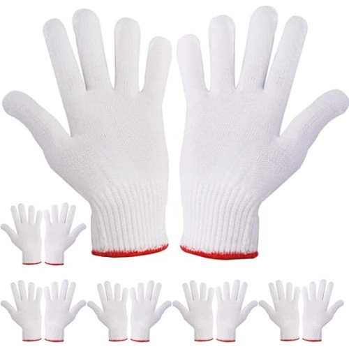 Hand Working Gloves Safety Grip Protection Work Gloves Men Women BBQ Thick Cotton (Pack of 6 Pairs)