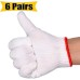 Hand Working Gloves Safety Grip Protection Work Gloves Men Women BBQ Thick Cotton (Pack of 6 Pairs)