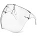 Face Shield with Glasses 4 Pack, Anti-Fog Clear Face Mask Shield Reusable Protective Plastic Mask Droplet Splash Guard